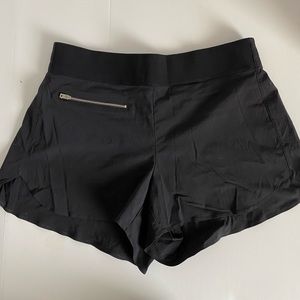 Athletes black nylon shorts